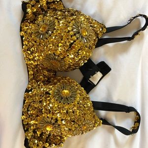 Rave Sequin Gold Top